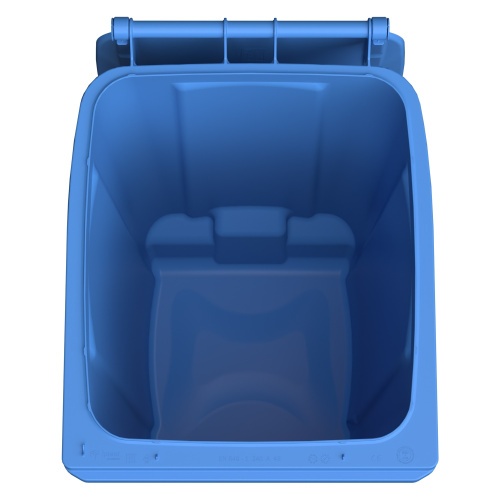 Мусорный контейнер 240 л iPlast тёмно-голубой 2-колёсный (д. 200 мм) с тёмно-голубой крышкой