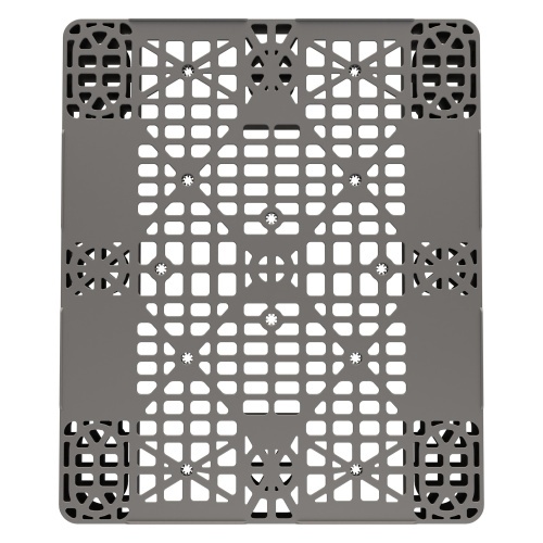Пластиковый паллет 1200x1000x150 мм iPlast серый перфорированный на 2 полозьях с бортиком