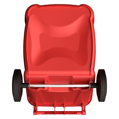Мусорный контейнер 240 л iPlast красный 2-колёсный (д. 200 мм) с красной крышкой NEW (20.808)