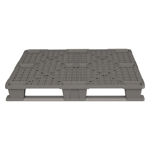 Пластиковый паллет 1200x1000x145 мм iPlast серый перфорированный на 2 полозьях с бортиком Пластиковый паллет 1200x1000x145 мм iPlast серый перфорированный на 2 полозьях с бортиком