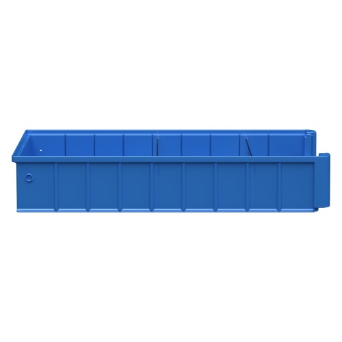 Полочный контейнер SK-5209 500х235х90 мм iPlast голубой с 2 поперечными перегородками и наклейкой 50х70 мм