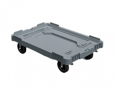Пластиковая тележка 600х400 мм для транспортировки контейнеров (сплошная)