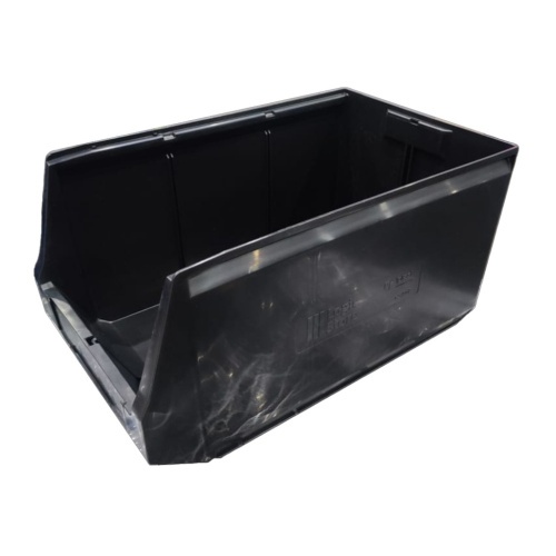 Уценённый складской лоток Logic Store 500х300х250 мм iPlast чёрный ЭКО с отверст. для перегородок N1 (12.407.1)