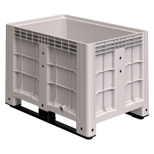 Большой контейнер 1200х800х800 мм iPlast iBOX светло-серый со сплош. стенками и дном на полозьях с пробкой 1 дюйм Большой контейнер 1200х800х800 мм iPlast iBOX светло-серый со сплош. стенками и дном на полозьях с пробкой 1 дюйм