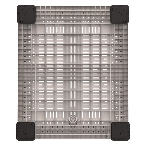 Большой контейнер 1200x1000x760 мм iPlast iBOX светло-серый c перфорированными стенками и дном, на ножках