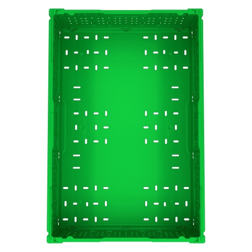 Складной ящик FC-6418 600х400х180 мм iPlast салатовый перфорированный
