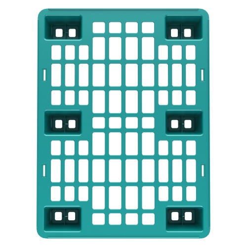 Пластиковый паллет 800x600x140 мм iPlast бирюзовый перфорированный на ножках с бортиком Пластиковый паллет 800x600x140 мм iPlast бирюзовый перфорированный на ножках с бортиком