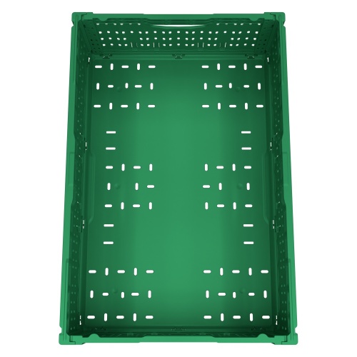 Складной ящик FC-6418 600х400х180 мм iPlast зелёный перфорированный Складной ящик FC-6418 600х400х180 мм iPlast зелёный перфорированный