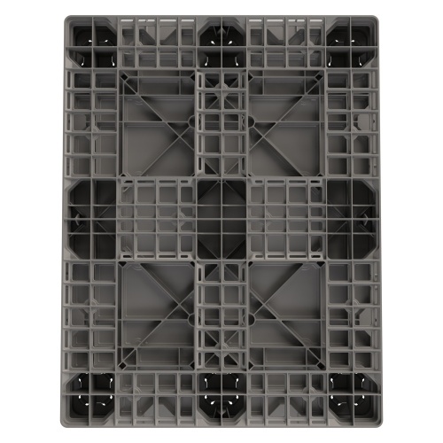 Пластиковый паллет 1470x1140x180 мм iPlast серый сплошной на 3 полозьях
