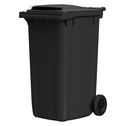 Мусорный контейнер 240 л iPlast тёмно-серый 2-колёсный (д. 200 мм) с тёмно-серой крышкой NEW (20.808)