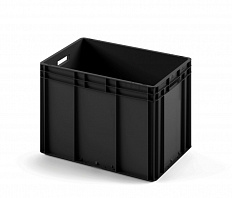Пластиковый ящик 600х400х420 (ЕС-6442) черный с гладким дном - фото 1 предпросмотра