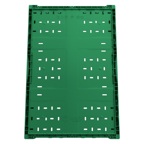 Складной ящик FC-6418 600х400х180 мм iPlast зелёный перфорированный Складной ящик FC-6418 600х400х180 мм iPlast зелёный перфорированный