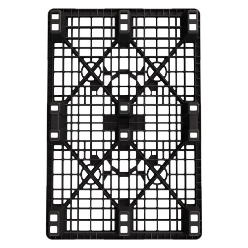 Пластиковый паллет 1200x800x140 мм iPlast чёрный ЭКО перфорированный на ножках с бортиком Пластиковый паллет 1200x800x140 мм iPlast чёрный ЭКО перфорированный на ножках с бортиком
