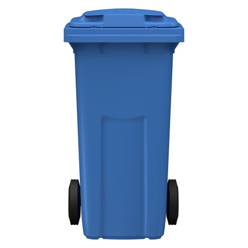 Мусорный контейнер 120 л iPlast синий 2-колёсный (д. 200 мм) с синей крышкой