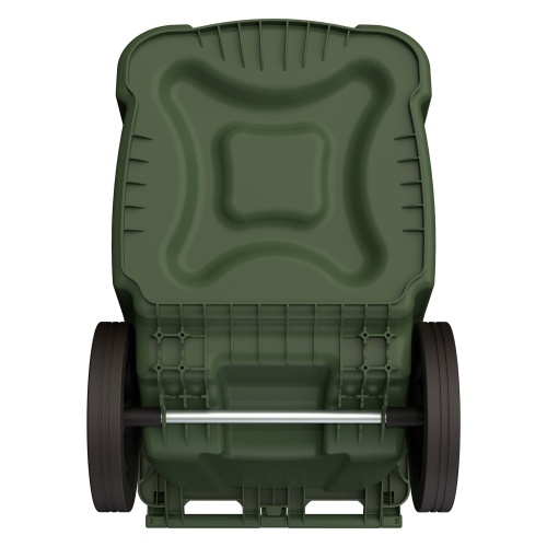 Мусорный контейнер 360 л iPlast зелёный 2-колёсный (д. 300 мм) с зелёной крышкой