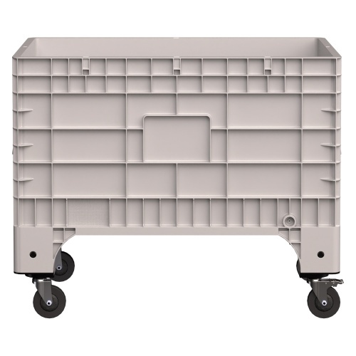 Большой контейнер 1020x640x810 мм iPlast iBOX светло-серый со сплошными стенками и дном, на колёсах