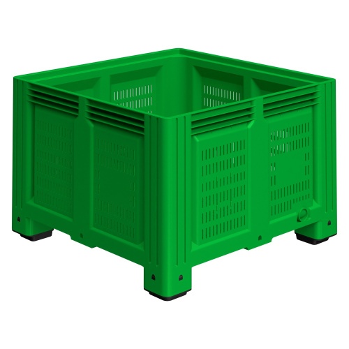 Большой контейнер 1130x1130x760 мм iPlast iBOX салатовый c перфорированными стенками и дном, на ножках Большой контейнер 1130x1130x760 мм iPlast iBOX салатовый c перфорированными стенками и дном, на ножках