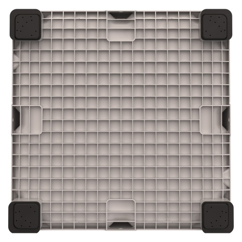 Большой контейнер 1130x1130x580 мм iPlast iBOX светло-серый со сплошными стенками и дном, на ножках